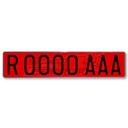 Placa Matrícula Remolque Camion Roja